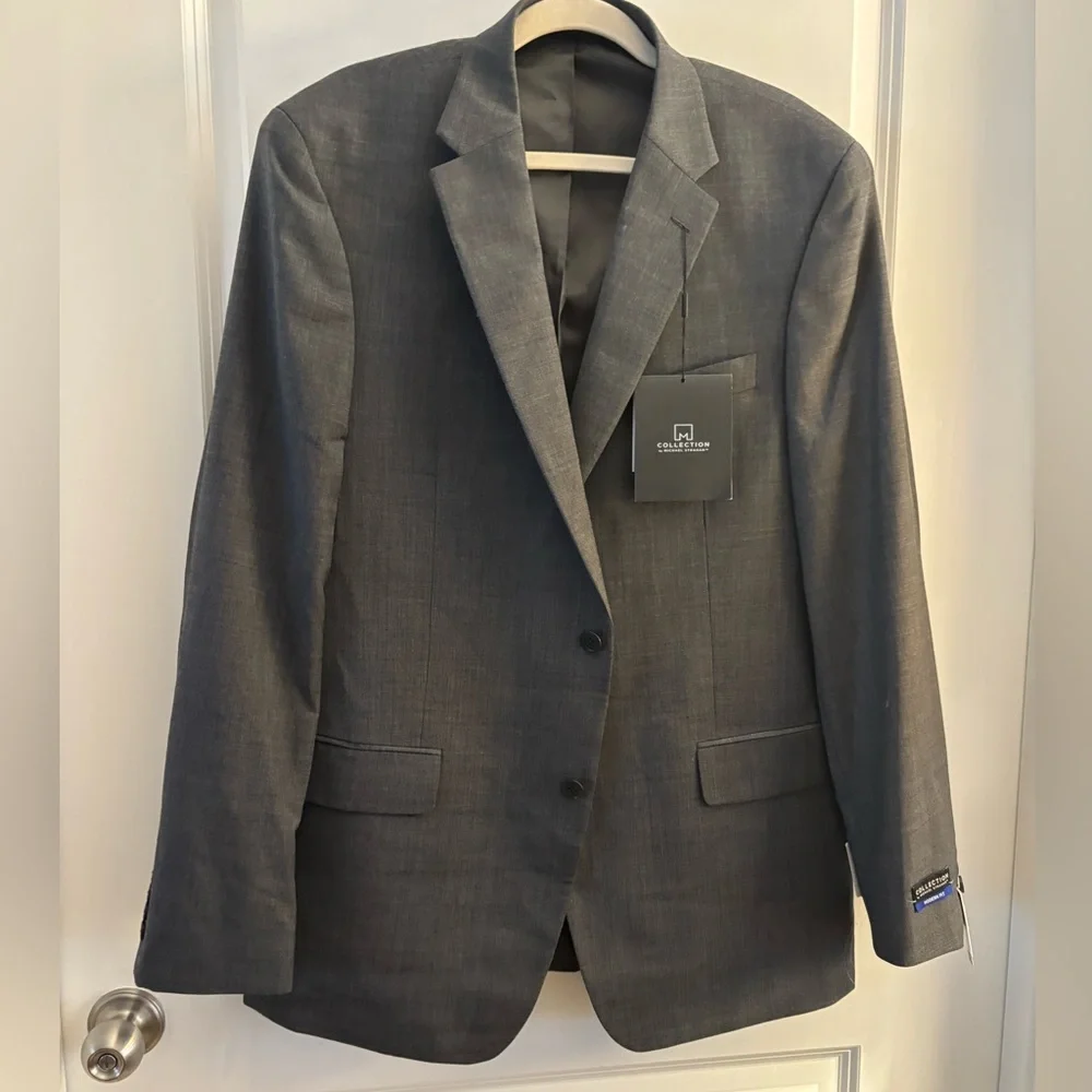 Men's Michael Strahan Modern Fit Gray Two-Button Suit Jacket sz 44L